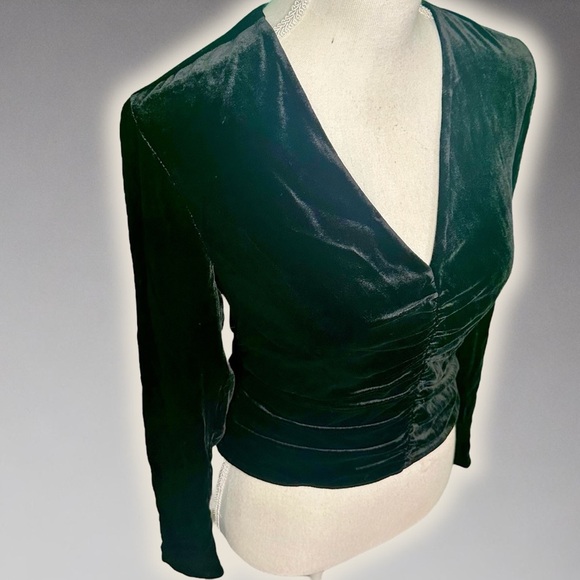 NWT Veronica Beard Black ‘Pelona’ Velvet Ruched Long Sleeve Top Size 2 - Picture 16 of 16